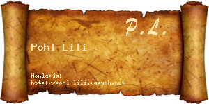 Pohl Lili névjegykártya